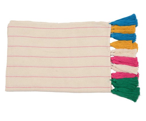 Manta para Sofá com Tassel Alexandra Colorida