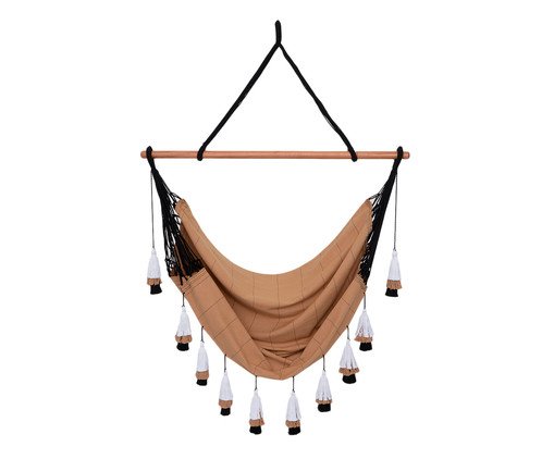 Cadeira de Balanço com Tassel Tribo - Mascavo Cadeira de Balanço com Tassel Tribo - Mascavo
