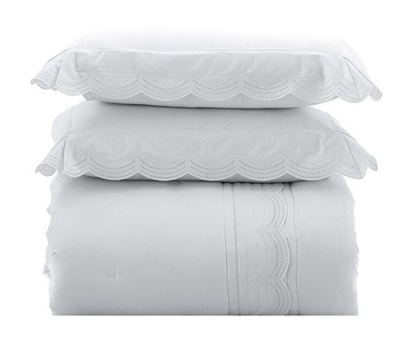 Jogo de Edredom Summer Windsor Bordado Branco 300 Fios