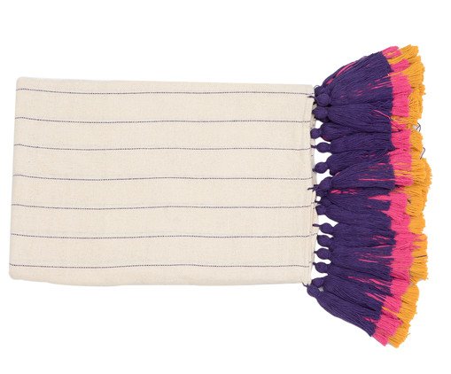 Manta para Sofá com Tassel Festa - Rosa e Roxo