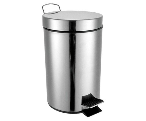 Lixeira em Aço Inox Garcia Prata