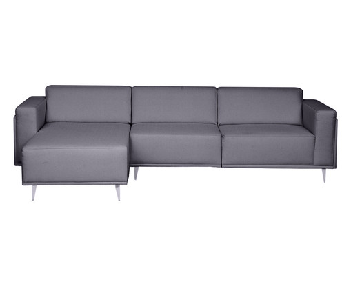 Sofá Modular com Chaise Direita Antonio Cinza Cimento