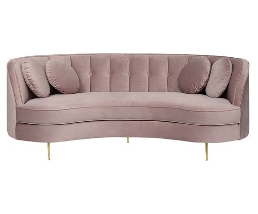 Sofá Living em Veludo Marilyn Rosé