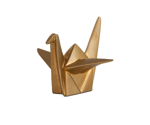 Adorno Origami em Resina de Passáro - Dourado