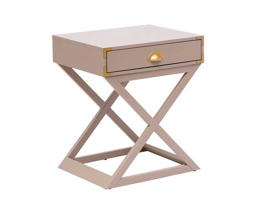 Mesa de Cabeceira Cross Burlywood - Taupe Mesa de Cabeceira Cross Burlywood - Taupe