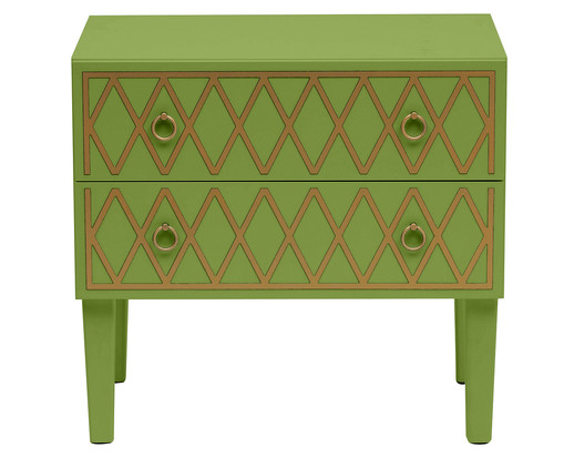 Mesa de Cabeceira Losangos Olivedrab - Verde Musgo