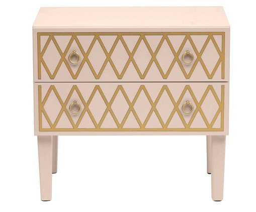 Mesa de Cabeceira Losangos Burlywood - Taupe Mesa de Cabeceira Losangos Burlywood - Taupe