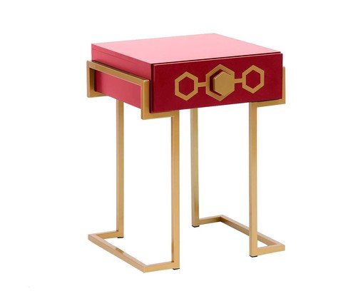 Mesa de Cabeceira Glam Firebrick - Vermelho Mesa de Cabeceira Glam Firebrick - Vermelho