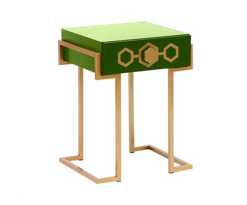 Mesa de Cabeceira Glam Olivedrab - Verde Musgo