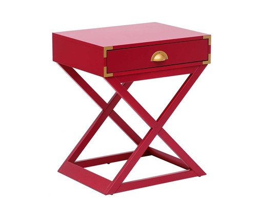 Mesa de Cabeceira Cross Firebrick - Vermelho Mesa de Cabeceira Cross Firebrick - Vermelho
