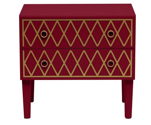 Mesa de Cabeceira Losangos Firebrick - Vermelho Mesa de Cabeceira Losangos Firebrick - Vermelho