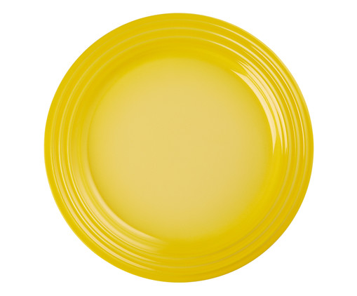 Prato Raso em Cerâmica - Amarelo Soleil