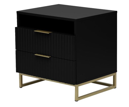 Mesa de Cabeceira Ondulada Preto