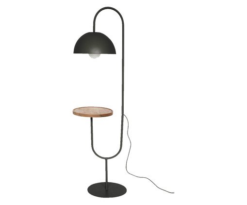 Luminária de Chão com Mesa Lateral Muriel - Preto