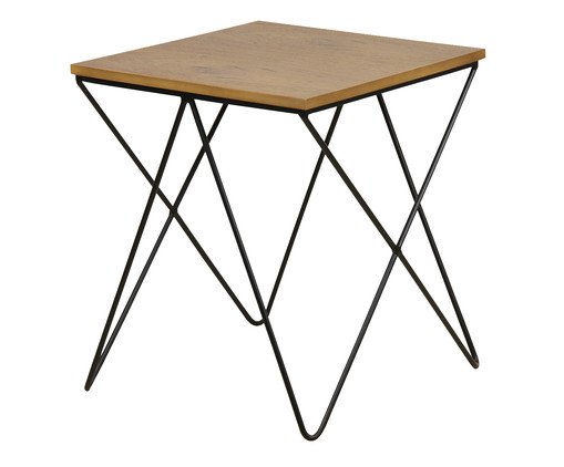 Mesa Lateral Tolérant Quadrada - Natural e Preto