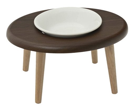 Comedouro Elevado para Gatos - Imbuia