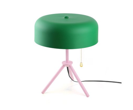 Luminária de Mesa Bianca Rosa e Verde - Bivolt