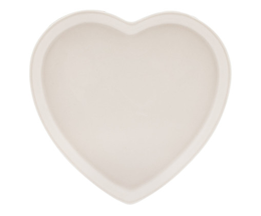 Porta-Anéis em Cerâmica Heart - Branco