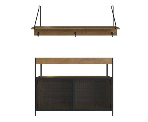 Jogo de Balcão Buffet Café Bar York Vermont e Preto