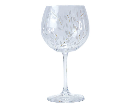 Taça para Vinho Branco em Cristal Offwhite Leaves