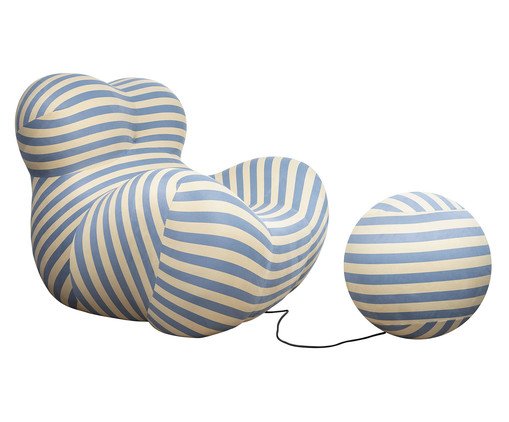 Poltrona com Pufe Femminile - Listrada Azul