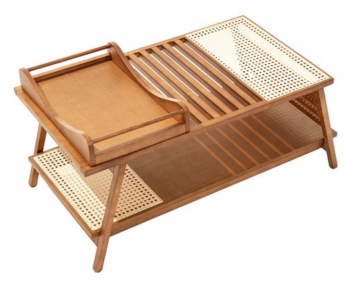 Mesa de Centro com Bandeja Luna Chocolate Mesa de Centro com Bandeja Luna Chocolate