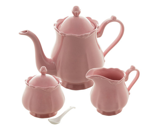 Jogo para Servir Chá em Porcelana Fancy Rosê