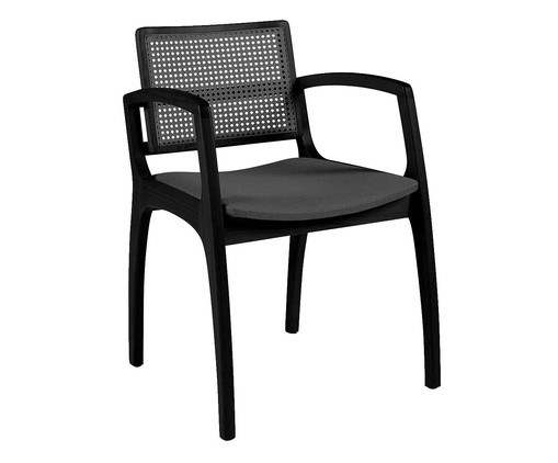 Cadeira Com Braço Fuanti - Preto Ebanizado