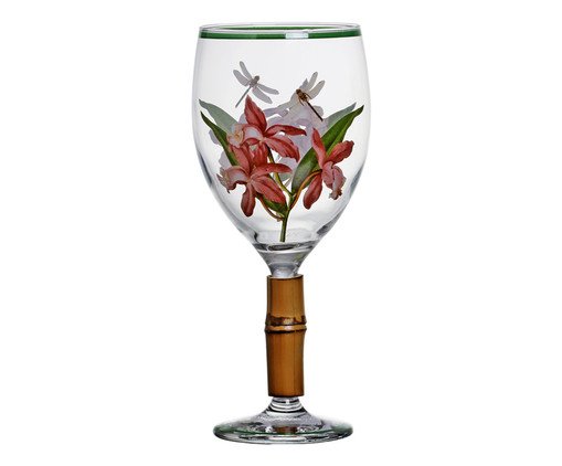 Taça para Água Orquídeas com Bambu