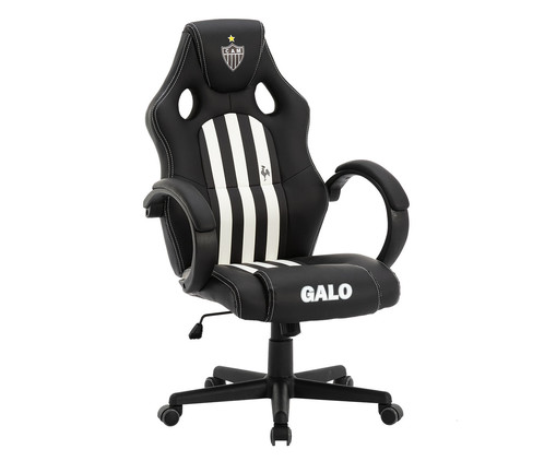 Cadeira Gamer Rodízio - Preto e Branco