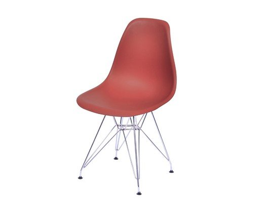 Cadeira Eames Metale - Telha e Prateada