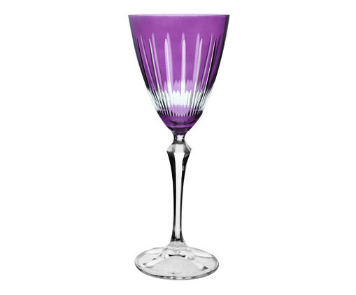 Taça para Vinho Tinto em Cristal Elizabeth Lapidada Violeta