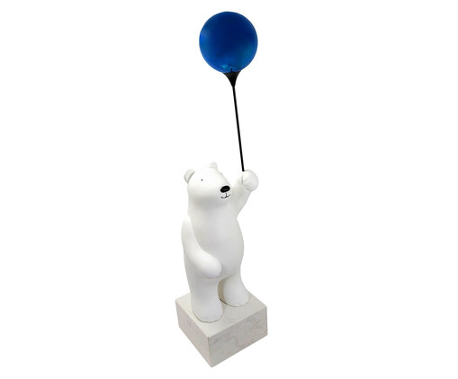 Adorno Urso Polar com Balão Azul