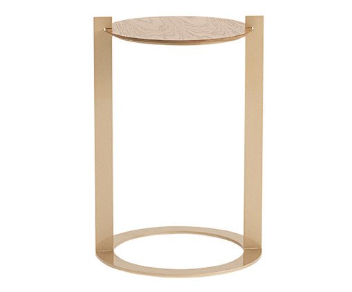 Mesa Lateral Braccio Madeira Dourado