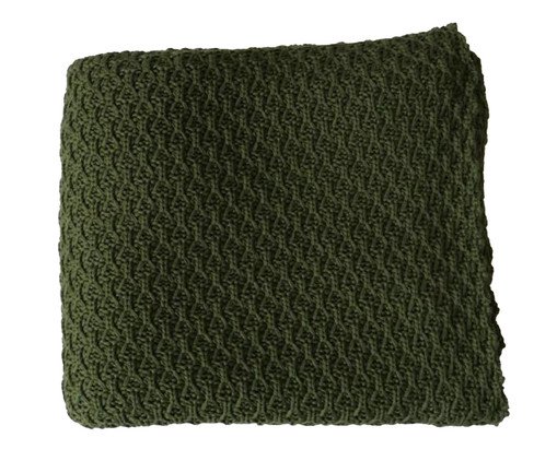 Manta Tramado Verde Musgo