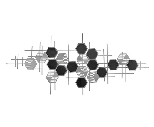 Enfeite de Parede Helloni Prateado e Espelhado