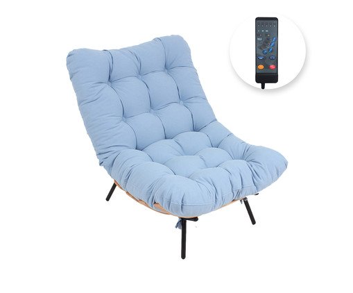 Poltrona Costela com Massageador - Azul Vintage e Preto