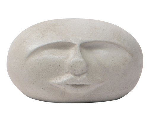 Escultura Cimento Face Brian - Cinza