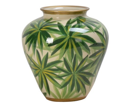 Vaso em Porcelana Folhas Lupino