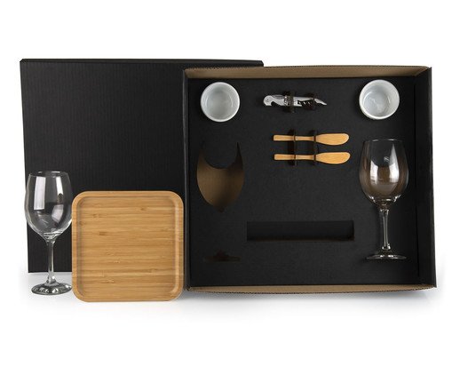 Jogo para Petisco em Bambu Vinho