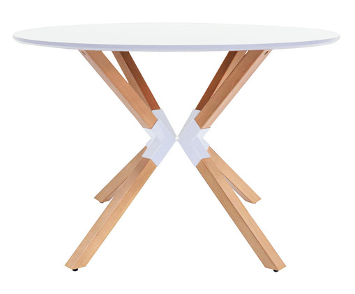 Mesa de Jantar Redonda Lines Laca Offwhite