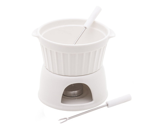 Aparelho de Fondue em Porcelana Classic Branco