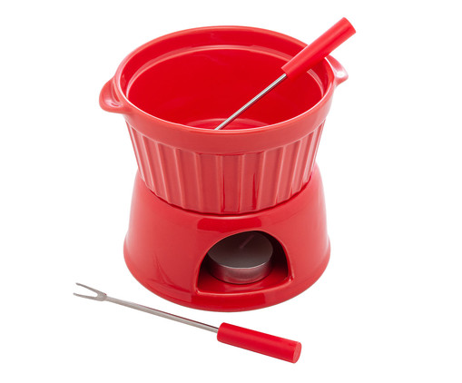 Aparelho de Fondue de Porcelana Classic Vermelho