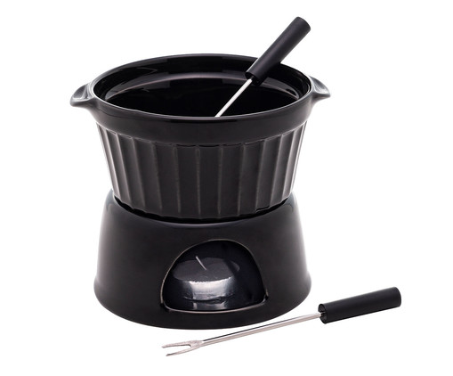 Aparelho de Fondue de Porcelana Classic Preto