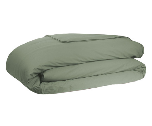 Duvet Colorlife Liso com Vivo Percal Verde 200 Fios