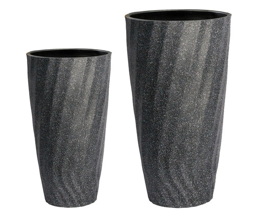 Jogo de Vasos de Piso Clay - Cinza