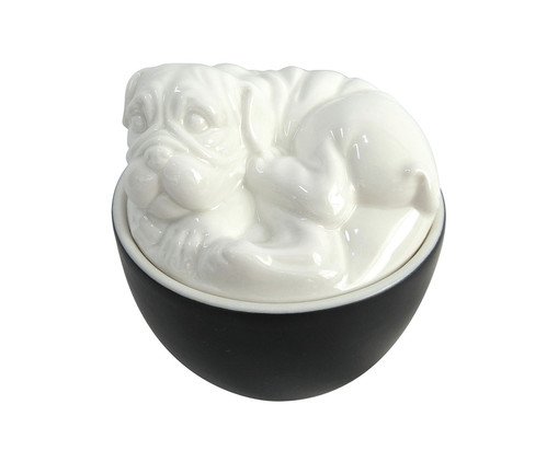 Pote Decorativo em Porcelana Cachorro