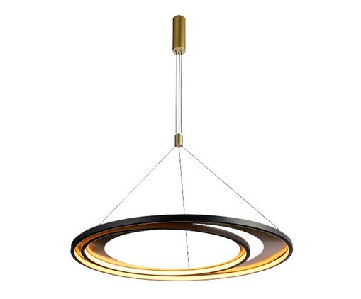 Pendente Loop Preto e Dourado Bivolt
