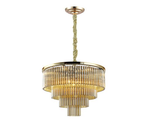 Lustre em Cristal Vivi Dourado Bivolt