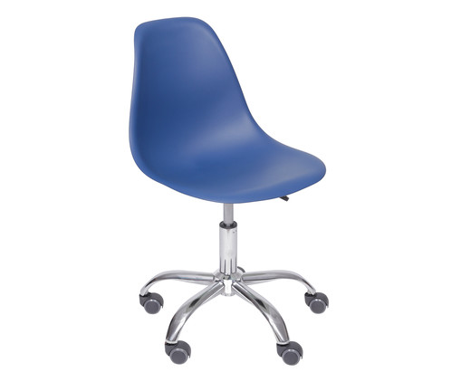 Cadeira com Rodízios Eames Azul Marinho